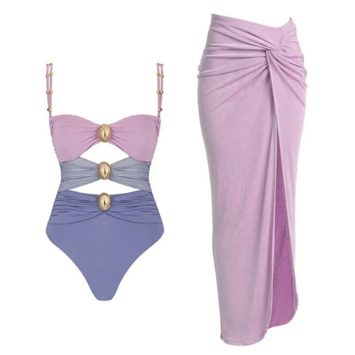 Kit Praia Savana Glam - Maiô + Pareô, Elegância e Conforto