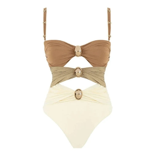 Kit Praia Savana Glam - Maiô + Pareô, Elegância e Conforto