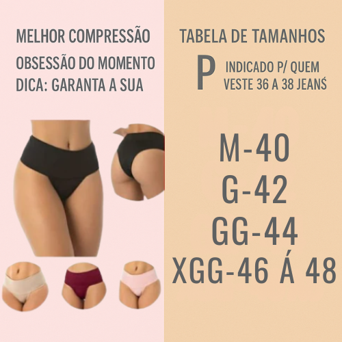 KIT 10 Calcinhas Modeladora Cós Alto - Modela, Define e Sem Marcas