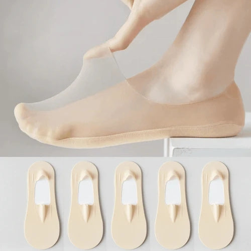 Meias invisíveis femininas com tecnologia respirável e antiodor