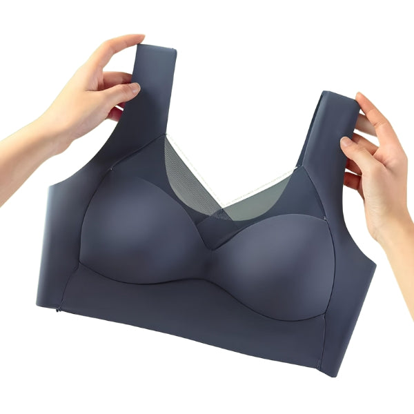 Alças largas e sem costura para máximo conforto e ajuste anatômico