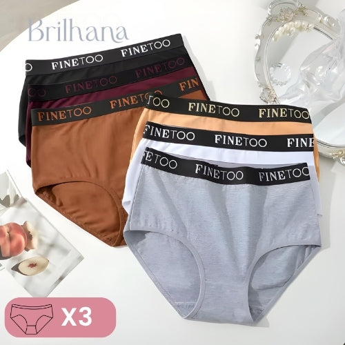 Calcinha Elisa algodão sem costura cintura média