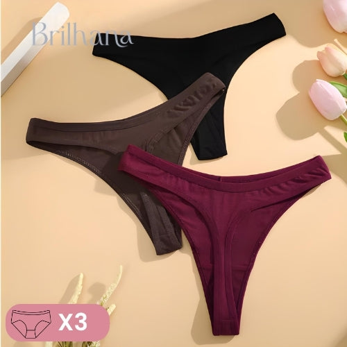 Calcinha Luna algodão sem costura toque macio