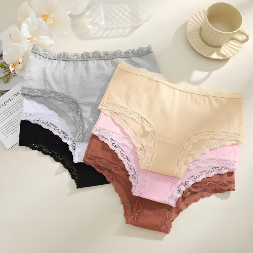 Calcinha algodão com renda toque confortável