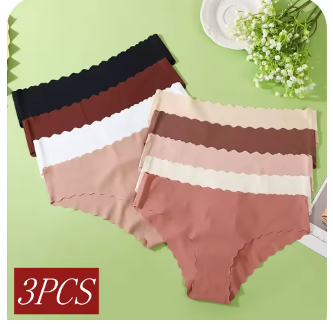 Kit 3 Calcinhas SeamlessFit – Conforto Sem Costura Diário