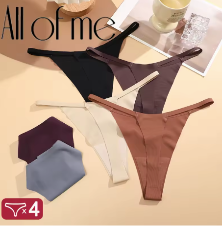 Kit 4 Calcinhas DrySoft – Fio Dental Sem Costura Absorvente