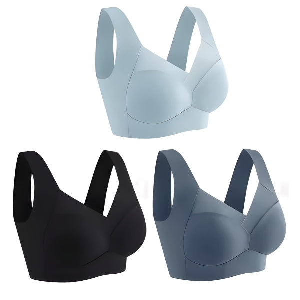 Embalagem do kit com 3 sutiãs IceLift Bra em cores variadas