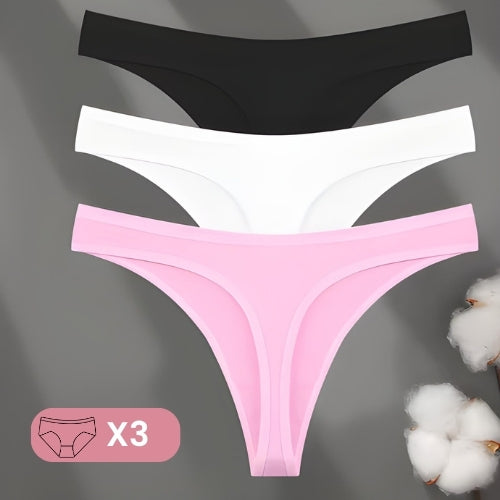 Kit 3 calcinhas Luna algodão cores básicas