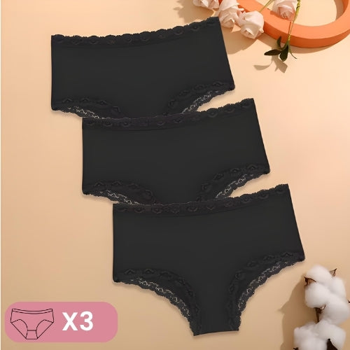 Kit 3 calcinhas Mariana cores básicas