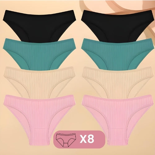 Kit 8 calcinhas Bella cores básicas