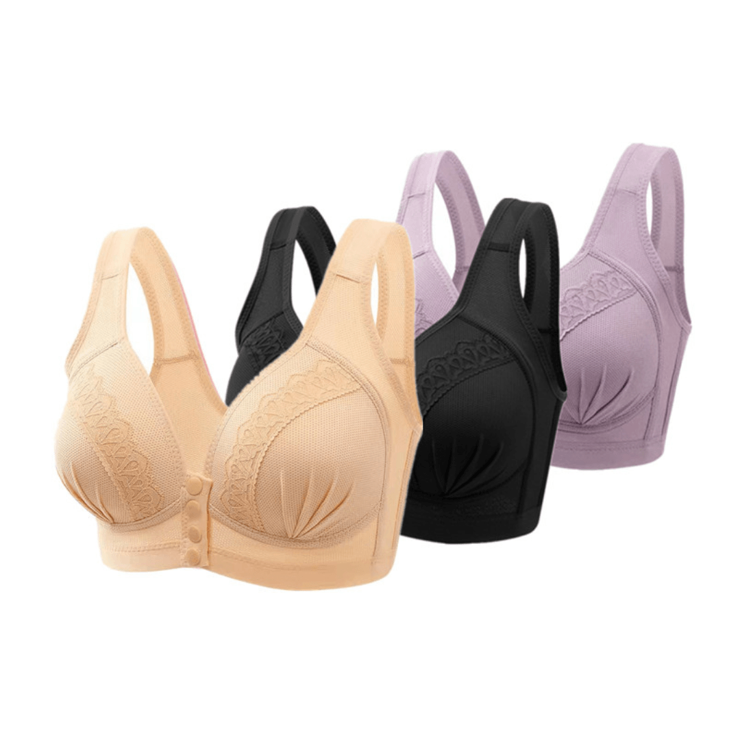 Kit com 3 sutiãs sem costura que combinam conforto absoluto com um toque moderno e estiloso