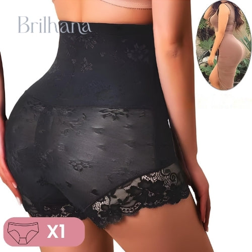 Shorts Pietra modelador cintura alta com zíper