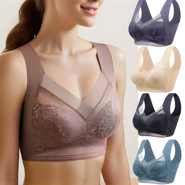 Sutiã Elegance Plus com renda delicada e modelagem push up para realce natural do busto