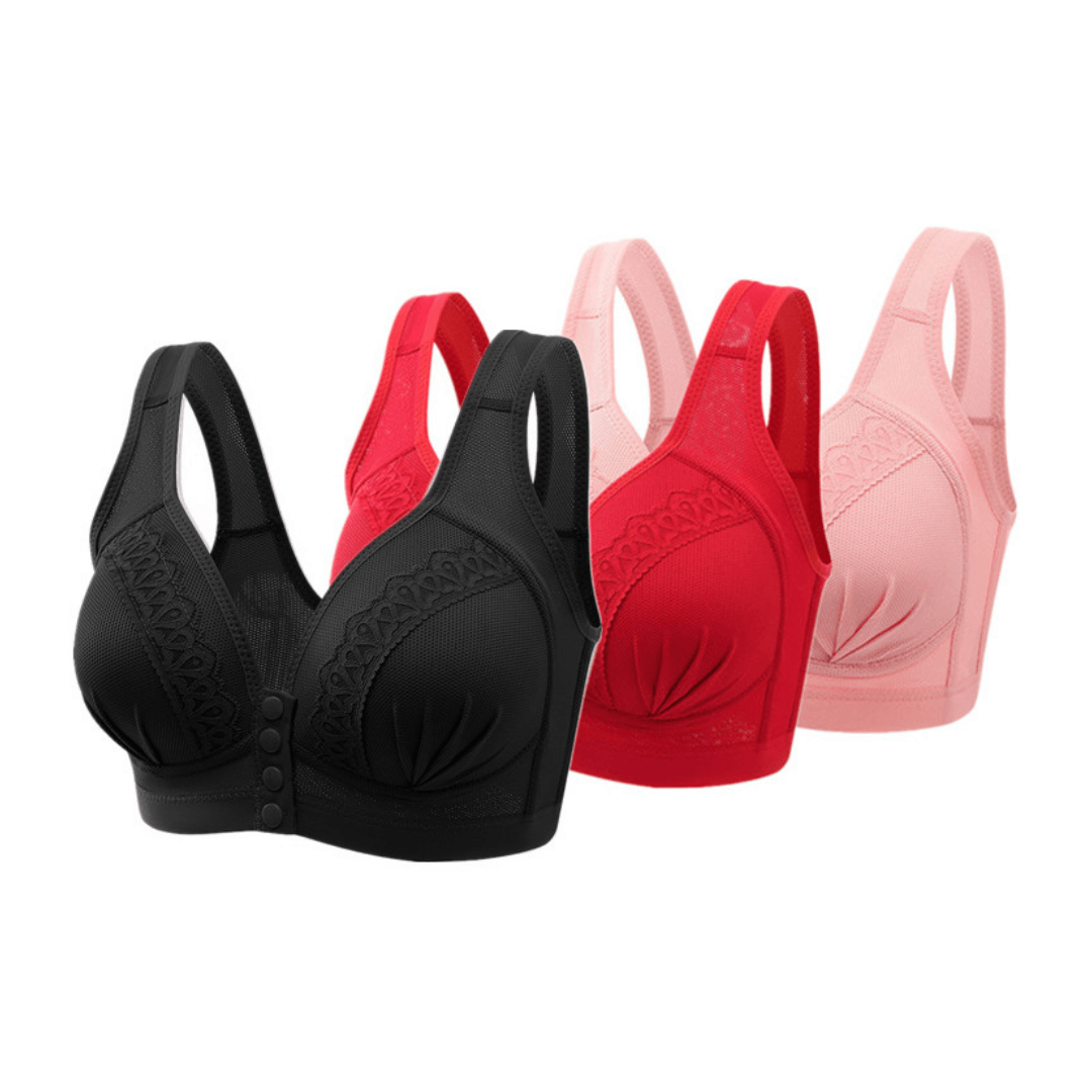 Sutiã que acompanha seus movimentos com alças largas e compressão na medida certa