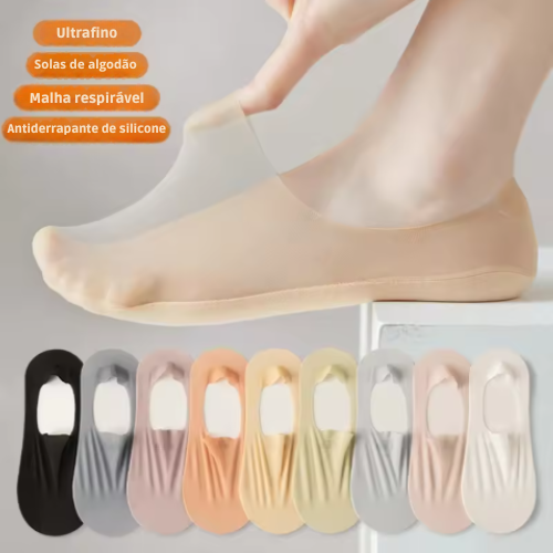 Kit 5 Meias Invisíveis FreshStep - Conforto, Antiodor e Firmeza | Compre 3 e leve 5