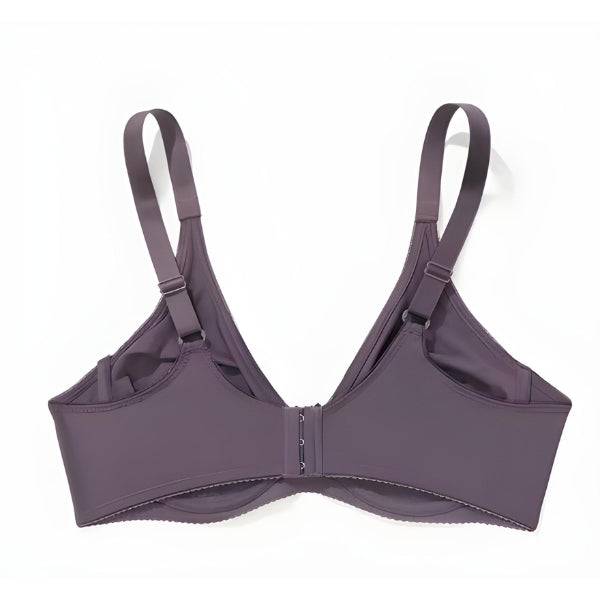 Vista frontal do sutiã EleganceFit com tecido respirável e modelagem anatômica