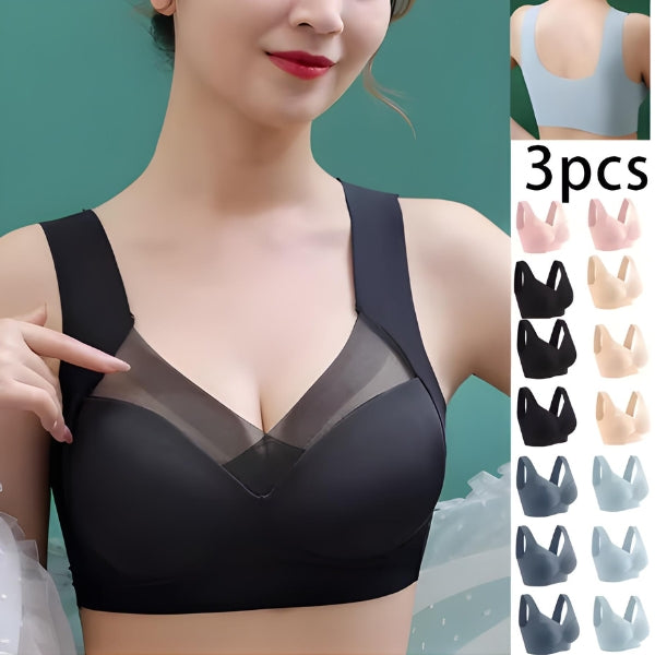 Vista frontal do sutiã IceLift Bra com tecido de seda gelada e modelagem plus size