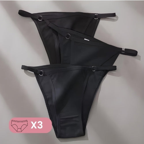 Vista traseira calcinha ajuste leve e natural